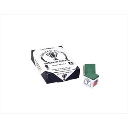 CueStix CHS12 GREEN Silver Cup Chalk - Box of 12 Green