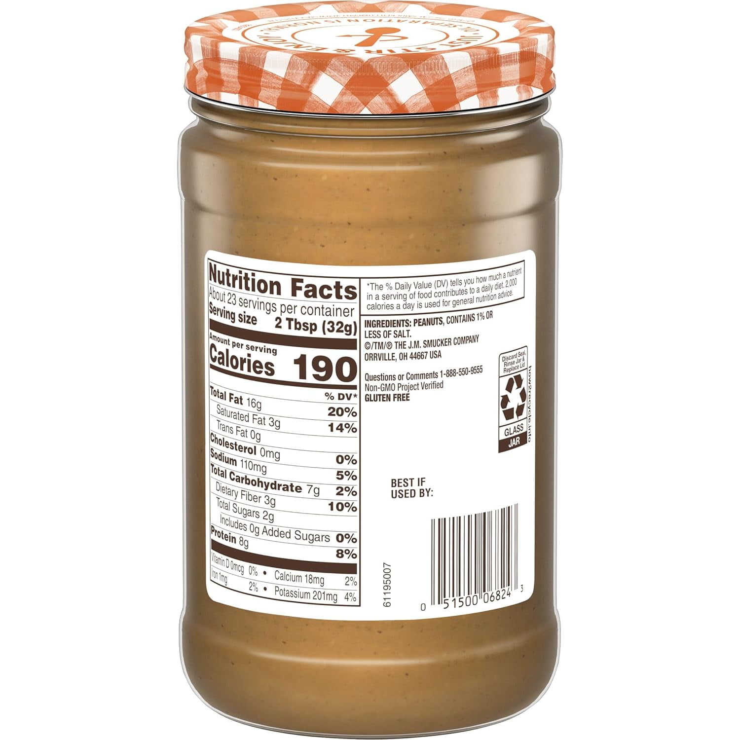 2 pack Smucker's Natural Creamy Peanut Butter, 26 Ounces