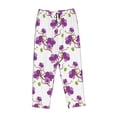 thumbnail image 4 of Xecao Orchids Flowers Women's Straight Lounge Pajama Pants: The Epitome of Relaxed Sleepwear, 4 of 9
