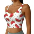 thumbnail image 2 of Rateoe Watermelon Print Womens' Sports Bras Scoop Neck Sports Vest- Padded U Back Seamless High Impact Support, 2 of 7