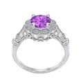 thumbnail image 4 of Mauli Jewels Women's 1 Carat Amethyst and Halo Diamond Engagement Ring in 10K White Gold, 4 of 4