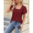 thumbnail image 3 of Womens Tops for Summer Ruffle Sleeve Tunic Blouse Pleated Flowy Dressy Casual Shirts Shermie, 3 of 6