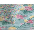thumbnail image 4 of Ambesonne Shabby Flora Quilted Bedspread Set 3 Pcs, Summer Roses Bridal, King Size, Turquoise Pale Pink, 4 of 5