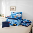 thumbnail image 6 of Feelyou Cartoon Car Blue Twin Bedding Sets 7-Piece for Kid, Kawaii Dog Cat Bedding Comforter Set, Kawaii Truck Airplane Reversible Sheet Sets, Luxury Bedroom Decor, 6 of 8
