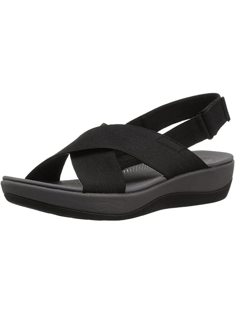 plataforma anunciar valores Clarks 26127278: Women's Arla Kaydin Black Elastic Fabric Sandal (9 B(M) US  Women) - Walmart.com