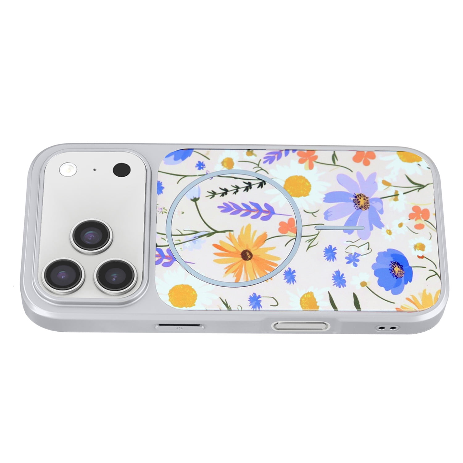 Floral Pattern Dual Layer MagSafe Cover for iPhone 17 Pro Max - Beige