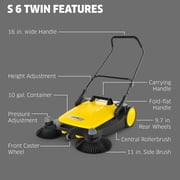 Karcher S 6 Twin, Push Sweeper, 10 Gallon, Outdoor Walk-Behind Street Sweeper