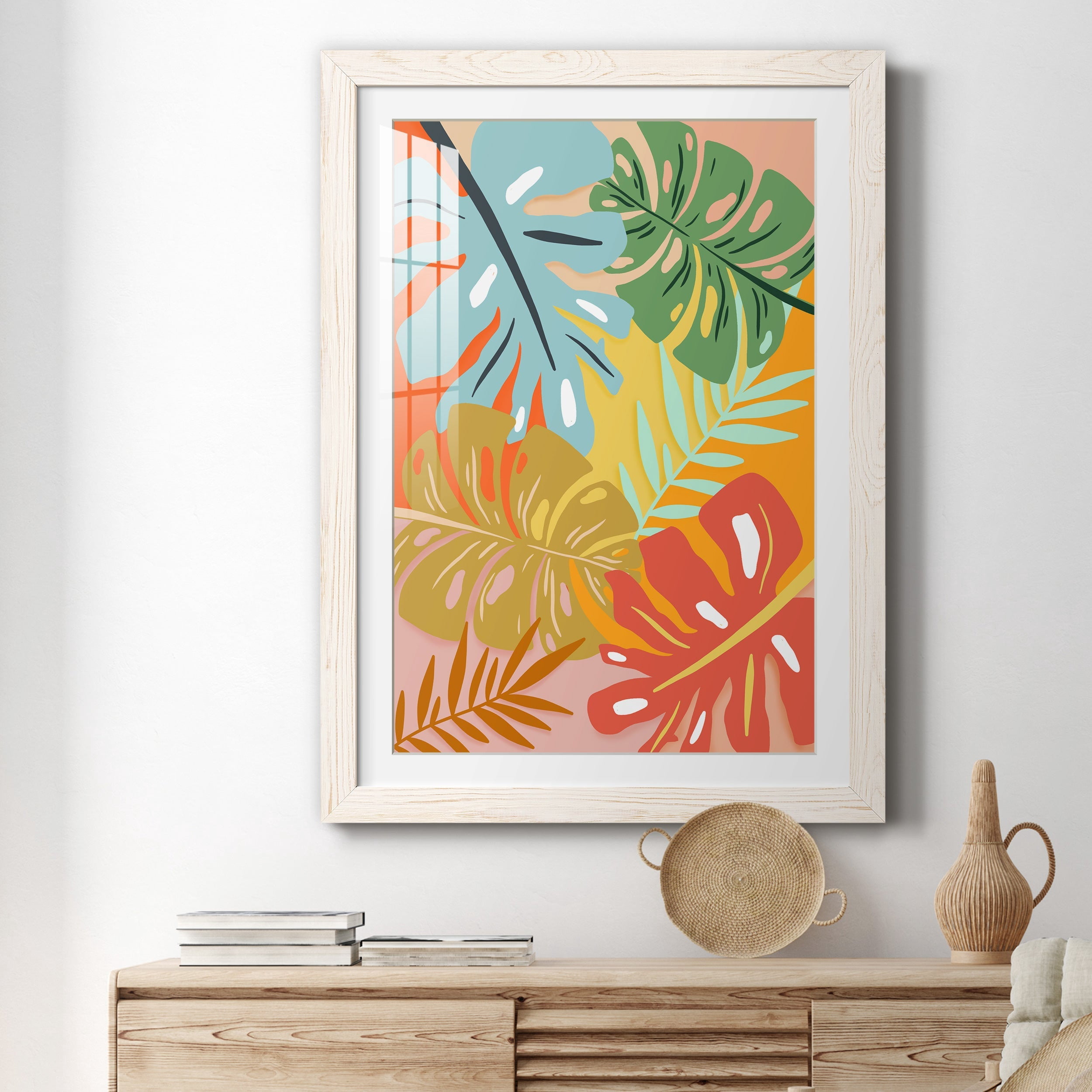 Tropical Foliage I - Premium Framed Print - Distressed Barnwood Frame - Ready to Hang