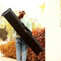 OUNONA Canvas Black Recurve Bag Shoulder Pouch for Bow Accessories with Strap Design