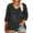Black, variant on Dasayo 3/4 Sleeve Ladies Tops Black Sequin Oversized V-Neck Solid Blouses Women's Sweatshirt Tops L