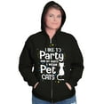 thumbnail image 3 of Cat Loving Introverts Funny Party Zip Hoodie Sweatshirt Women Brisco Brands S, 3 of 5