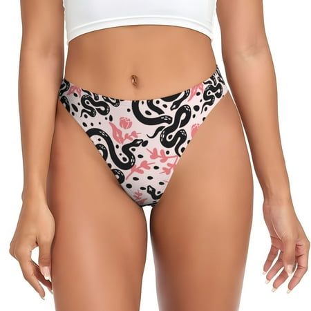 Lukts Black Snake G-String Thongs for Women - low-rise polyester panties with a stretchy T-back  perfect for any outfit3X-Large