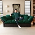 thumbnail image 2 of Aukfa 74.8" Queen Pull Out Sofa Bed, Convertible Loveseat Sleeper Sofa Couch with 2 Pillows, Tufted, Green, 2 of 8