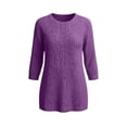 thumbnail image 5 of Knitted 3/4 Sleeve Tunic Tops For Women Crewneck Loose Fit Blouse Fall Casual Daily Lightweight Sweater With Pockets, 5 of 6