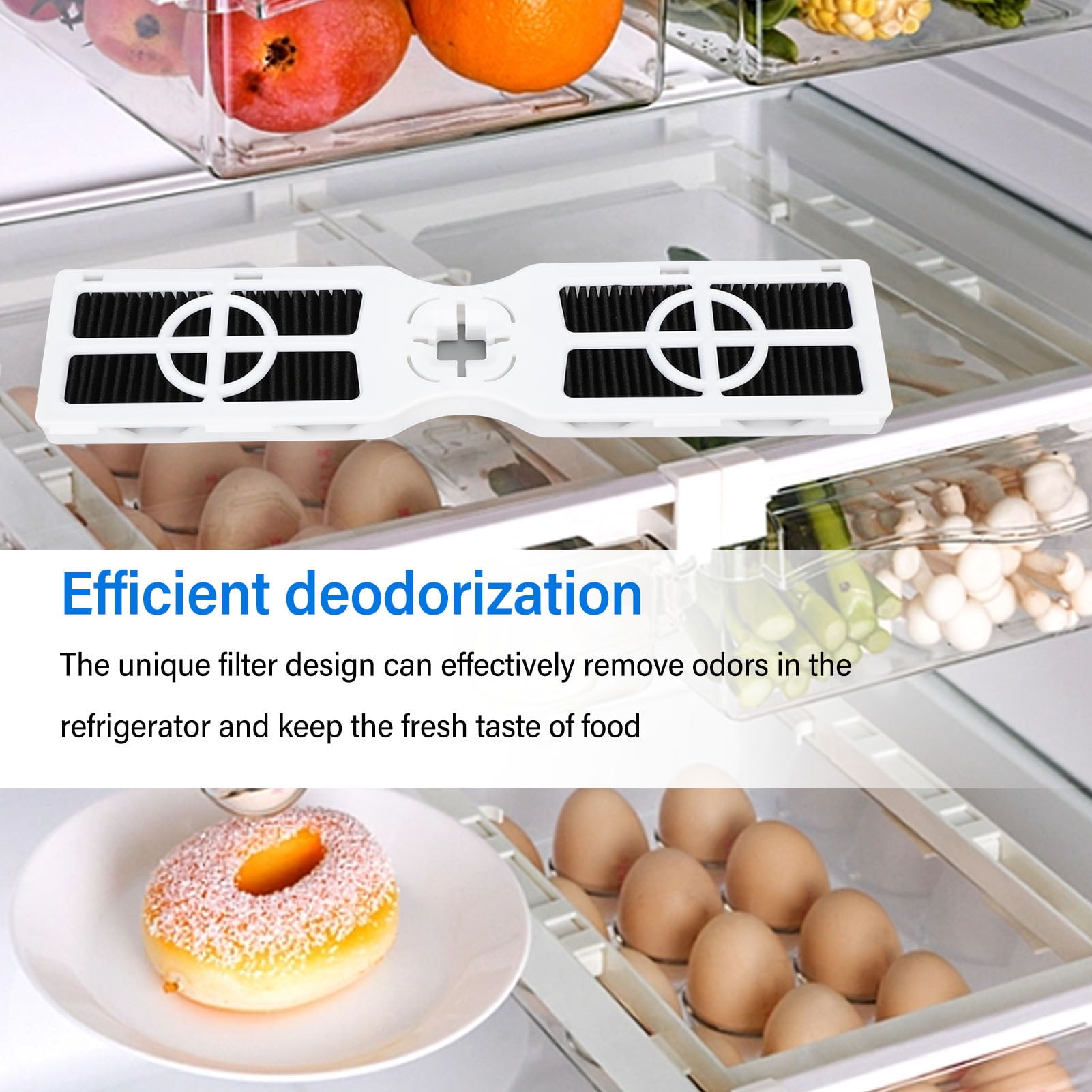 Fridge Air Filter, Safe And Hygienic Odor Removal 3PCS Carbon Fiber Perfect Fit Refrigerator Air Filter  For Replacement