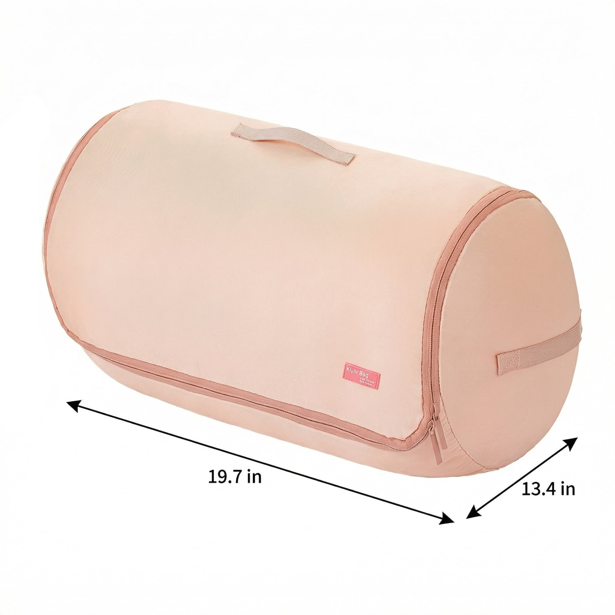 Unique Bargains Clothes Storage Expandable Cylinder Moving Bag Pink 13.4"x13.4"x19.7"