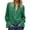 Green, variant on Womens Long Sleeve Tunic Shirt Elegant Ruffle Cuff Zip Front Blouse Lapel Collar Casual For Fashion Clothes