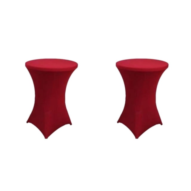 ZheElen Nappe Ronde Extensible Raccord Facile d'Entretien pour Mariage d'Hôtel Polyester Couverture de Table de Fête de Mariage Facile à Laver Rouge 2Set
