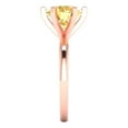thumbnail image 3 of Clara Pucci 14K Rose Gold Solid Gold Yellow Solitaire Anniversary Ring for Women - 3 cttw Round Cut, 3 of 8