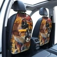 thumbnail image 3 of Naloa Abstract Lion Painting 2Pcs Anti-Kick Back Seat Cover Kick Mat, Car Seat Protector with 3 Storage Pockets, 3 of 8