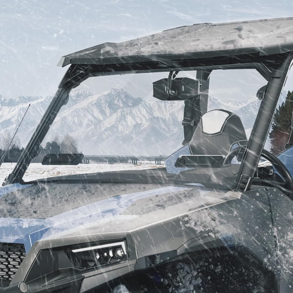 KEMIMOTO Vented Front Full Windshield Compatible with Polaris General 1000 / 4 1000 /XP 1000 /XP 4 1000 Clear Scratch Resistant PC