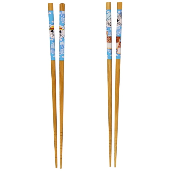 One Piece Brook Designs Set Of 2 Collectable Anime Bamboo Chopsticks 8.85 Inches Long Gift Set