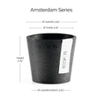 thumbnail image 2 of Ecopots Amsterdam Mini Durable Modern Round Recycled Based Composite Flower Pot Planter, Dark Grey, 3", 2 of 4