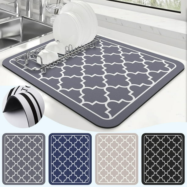 Esterilla para máquina de café de diatomeas - Tapete absorbente de aislamiento térmico de 40x30cm para encimera, alfombra antideslizante para secado de electrodomésticos de cocina, batidora y
