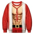 thumbnail image 1 of ZECATL Unisexe Col Rond 3D Imprimé Numérique Laid Pull de Noël Sweatshirts, 1 of 3