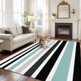 thumbnail image 2 of Abstract Stripe Area&nbsp;Rug 6x9ft Classic Green Black Lines Art Non-Slip&nbsp;Washable Square&nbsp;Rugs Soft Felt Indoor Floor Mat for Bedroom Kitchen Living Room Bathroom, 2 of 9