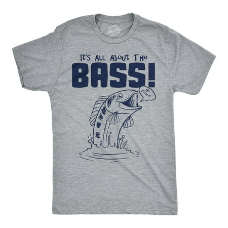 Mens Funny T Shirts Its All About The Bass Sarcastic Fishing Graphic Novelty Tee For Men Graphic Tees