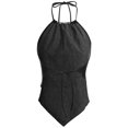 thumbnail image 4 of Made by Olivia Women's Sexy Pu Leather/ Suede Halter Top Bandana Shirt, 4 of 6
