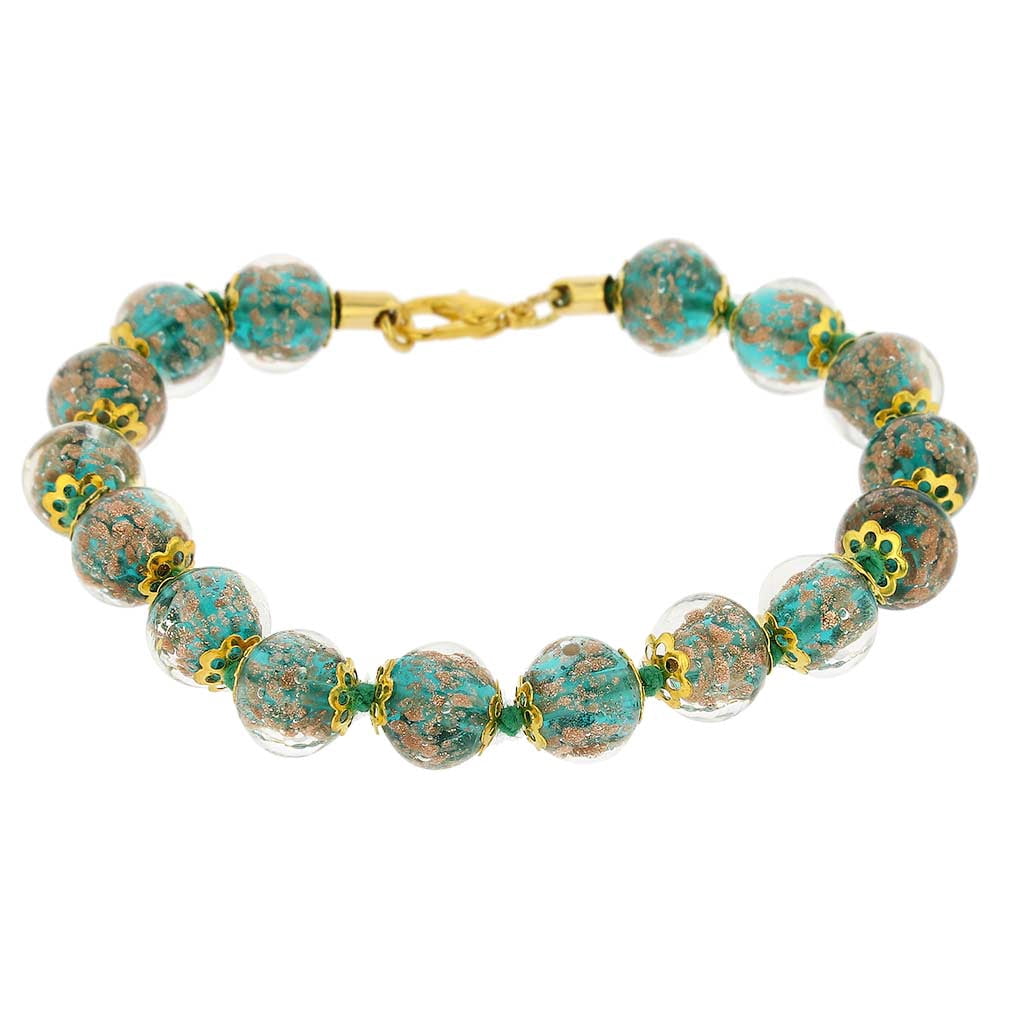 GlassOfVenice Murano Glass Sommerso Bracelet - Jade Green