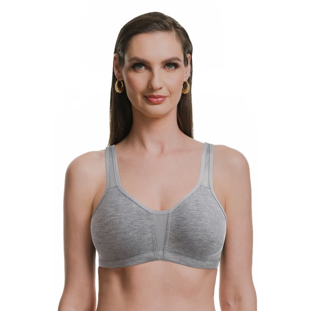 Brasier Deportivo para Mujer - PLAYTEX - Copas Moldeadas Sin Varillas - Soporte Cómodo - Modelo 4778 - Estilo Active - Color Gris -Talla 34B