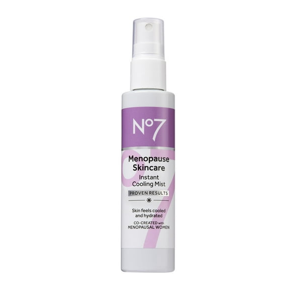 No7 Menopause Skincare Instant Cooling Mist with Rose Water and Moisturizing Glycerin, 3.38 oz