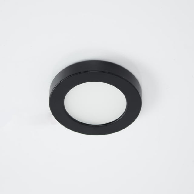 WAC Lighting HR-LED90-30-BK Contemporary Edge Lit LED HR-LED90 Button Light , Black , 0.50x3.00x3.50