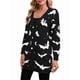 thumbnail image 2 of Cárdigan de Punto Holgado Informal de Larga con Botones para Mujer, con Diseño de Murciélago de Halloween. Negro L, 2 of 10