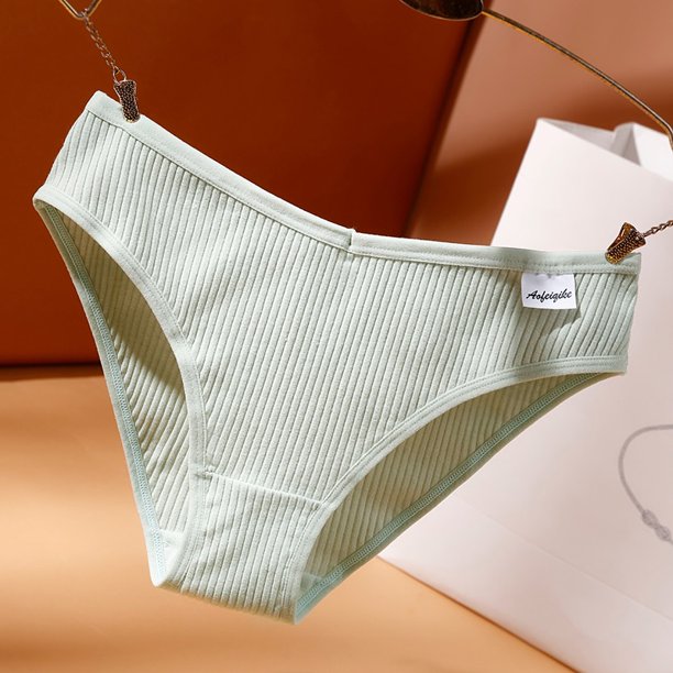ZXYOUPING Bragas de algodón para mujer suave confort mediados cintura calzoncillos lisos S-XXL tallas grandes ropa interiorpangjing