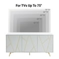 thumbnail image 3 of EDYO LIVING 63" Large Sideboard Buffet Cabinet, Kitchen Storage Cabinet with 4 Doors Standing Accent Cabinet Off-white, 3 of 7