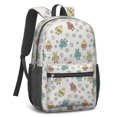 thumbnail image 2 of Robot and Gears Gray Pattern 17" Waterproof Oxford School Backpacks for Teens, S-Shape Padded Straps, for School, Travel, Hiking, Camping, 2 of 5