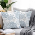 thumbnail image 2 of Blue Sea Turtle Throw Pillow Covers 16x16 Inch Set of 2, Coastal Coral Summer Beach Nautical Waterproof Outdoor Pillow Covers, Decorative Cushion Pillowcases for Couch, Sofa, Bed, Garden, Patio, 2 of 9