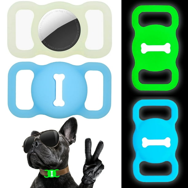 ZIMFANQI Airtag Case Dog Collar Luminous Airtags Holder Silicone