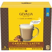 Gevalia Cafe at Home Caramel Latte Instant Coffee Specialty Beverage Blend Kit, 5 ct Box