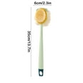 thumbnail image 3 of Long Handle Body Brush 14", Dual Sided Exfoliating Shower Scrubber, Non-Slip Ergonomic Grip & Back Scratcher, Soft Bristles for Skin Gentle Cleansing (Green1), 3 of 6