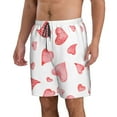thumbnail image 2 of Kll Pink Hearts Men'S Casual Summer Beach Shorts Hawaiian Shorts With Pockets-Large, 2 of 9