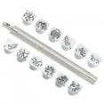 thumbnail image 4 of 12Pcs Stamping Punch Tool Plants Animals Pattern DIY Leather Craft Carving Stamper + 1Pc Handle, 4 of 14
