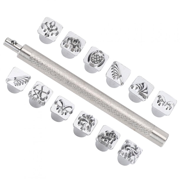 12 Piezas De Herramientas De Punzonado, Kit De Herramientas De Punzonado, Estampador De Cuero, Ahorra Tiempo Y Esfuerzo Para Manualidades De Cuero DIY Amantes De Las Manualidades Fáciles De Usar OTVIAP Stamping Punch Tool Kit