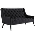 thumbnail image 2 of Modway Peruse Modern Style Performance Velvet Loveseat in Black, 2 of 5
