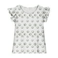 thumbnail image 3 of Vmvidoty Girls' Summer Shirts Cute Tops Ruffle Sleeve Crew Neck Casual Tees Gray 3 Years, 3 of 8