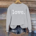 thumbnail image 5 of vigerkar Women's Love Graphic Sweatshirts Cute Long Sleeve Crewneck Pullover Tops (Grey, XS), 5 of 5